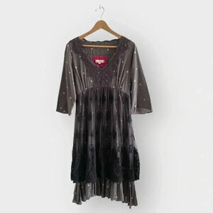 Odd Molly Lace cotton Silk Midi Dress Sz 4